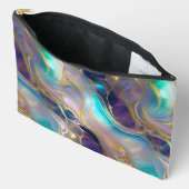 Elegante Imitats Gold mit Aquamarinem und Lila Opa Zubehörtasche (Offen)