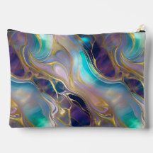 Elegante Imitats Gold mit Aquamarinem und Lila Opa