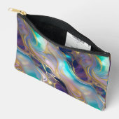 Elegante Imitats Gold mit Aquamarinem und Lila Opa Zubehörtasche (Offen)