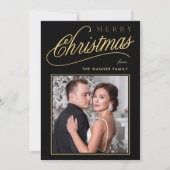 Elegante Imitats Gold Script Frohe Weihnachten Fot (Vorderseite)