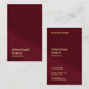 Elegante Imitats Gold Text Template Burgundy Red L Visitenkarte