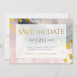 Elegante Imitats Gold und Blush Benutzerdefiniert  Save The Date