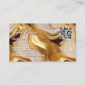 Elegante Imitats Gold und Marmor Business Card Rabattkarte (Rückseite)