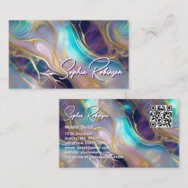 Elegante Imitats Gold und Opal Stone Business Card Rabattkarte