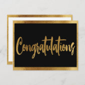 Elegante Imitats Gold Wedding Gratulation Postkarte (Vorne/Hinten)