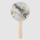 Elegante Imitats Goldgraue Marmorhochzeit Fächer (Rückseite)