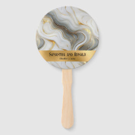 Elegante Imitats Goldgraue Marmorhochzeit Fächer