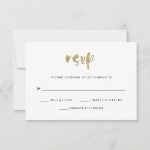 Elegante Imitats Goldhochzeit RSVP Karte
