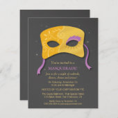 Elegante Imitats Goldmedaille Masquerade Party Einladung (Vorne/Hinten)