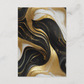Elegante Imitats Hochzeit in Gold, Schwarz und Wei Begleitkarte (Rückseite)