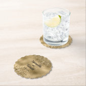 Elegante Imitats Hochzeit mit Gold Glitzer und Foi Untersetzer (Vor Ort)