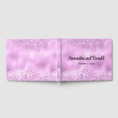 Elegante Imitats Lilac Glitzer and Foil Wedding Gästebuch (Voll)