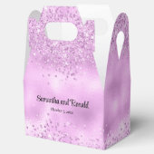 Elegante Imitats Lilac Glitzer and Foil Wedding Geschenkschachtel (Geöffnet)