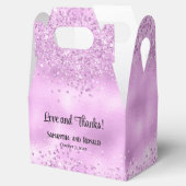 Elegante Imitats Lilac Glitzer and Foil Wedding Geschenkschachtel (Geöffnet)