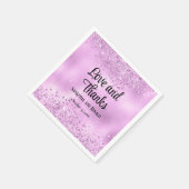 Elegante Imitats Lilac Glitzer and Foil Wedding Serviette (Ecke)