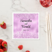 Elegante Imitats Lilac Glitzer and Foil Wedding Serviette (Beispiel)