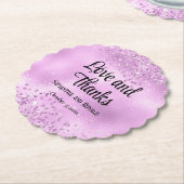Elegante Imitats Lilac Glitzer and Foil Wedding Untersetzer (angewinkelt)