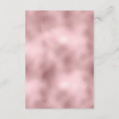 Elegante Imitats Rosa Glitzer und Foil Wedding Det Begleitkarte (Rückseite)