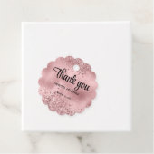 Elegante Imitats Rosa Glitzer und Foil Wedding Geschenkanhänger (Beispiel)