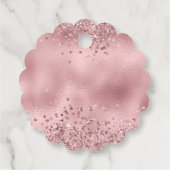 Elegante Imitats Rosa Glitzer und Foil Wedding Geschenkanhänger (Rückseite)