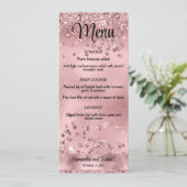 Elegante Imitats Rosa Glitzer und Foil Wedding Men Einladung (Stehend Vorderseite)