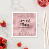 Elegante Imitats Rosa Glitzer und Foil Wedding Serviette (Beispiel)