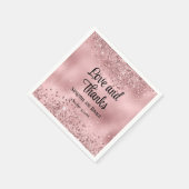 Elegante Imitats Rosa Glitzer und Foil Wedding Serviette (Ecke)
