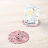 Elegante Imitats Rosa Glitzer und Foil Wedding Untersetzer (Vor Ort)