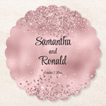 Elegante Imitats Rosa Glitzer und Foil Wedding
