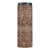 Elegante Imitats Rose Gold Glitzer Mit Monogramm Thermosbecher (Rückseite)