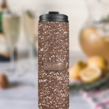Elegante Imitats Rose Gold Glitzer Mit Monogramm
