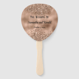 Elegante Imitats Rose Gold Glitzer und Foil Weddin Fächer
