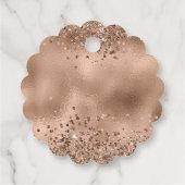Elegante Imitats Rose Gold Glitzer und Foil Weddin Geschenkanhänger (Rückseite)