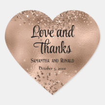 Elegante Imitats Rose Gold Glitzer und Foil Weddin