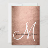 Elegante Imitats Rose Gold Monogram Wedding Einladung (Vorderseite)