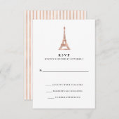 Elegante Imitats Rose Gold Pariser Eiffelturm UAWG RSVP Karte (Vorne/Hinten)