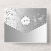 Elegante Imitats Silver Wedding All In One Einladung (Rückseite)
