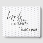 Elegante Imitats Vellum Foto Wedding Keepake Gästebuch (Rückseite)