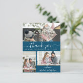 Elegante Imitats Vellum Multi Foto Hochzeit Vielen Postkarte (Stehend Vorderseite)