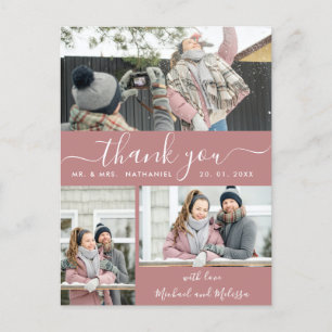 Elegante Imitats Vellum Multi Foto Hochzeit Vielen Postkarte
