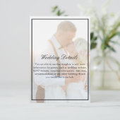 Elegante Imitats Vellum Overlay Foto Unterkünfte Begleitkarte (Stehend Vorderseite)