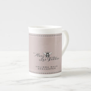 Elegante Imker-Knochenporzellan-Tasse Apiary-Mug V Porzellantasse