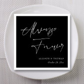 Elegante immer und für immer Schwarz-Weiß-Hochzeit Serviette