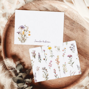 Elegante Immergrün-Blumen-Papeterie Mitteilungskarte