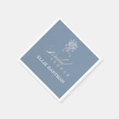 Elegante Immergrün-Wildblumen-Brautstraußdusche Serviette (Ecke)