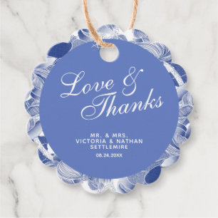 Elegante Immergrünblaue Blumige Dankesnachricht Geschenkanhänger