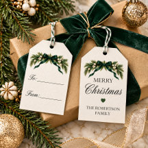 Elegante Immergrüne Personalisierte Weihnachtsgesc