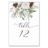 Elegante immergrüne Tischnummer (Rückseite)