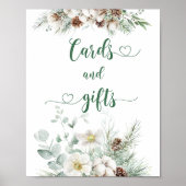 Elegante immergrüne Winterkarten und Geschenke Poster (Vorne)