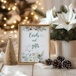 Elegante immergrüne Winterkarten und Geschenke Poster